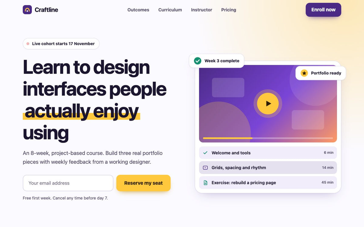 Coursely - Online Course Landing Page Template